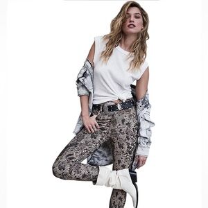 Free People Two Faced Snakeskin Printed Jeggings